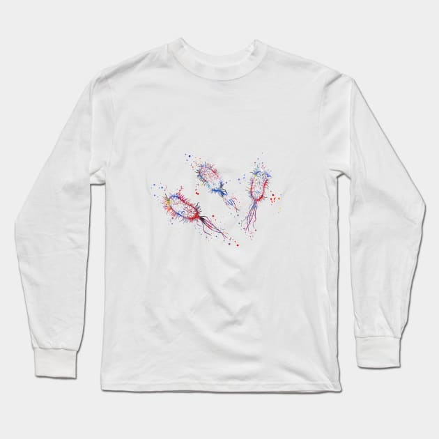 Escherichia coli Long Sleeve T-Shirt by RosaliArt